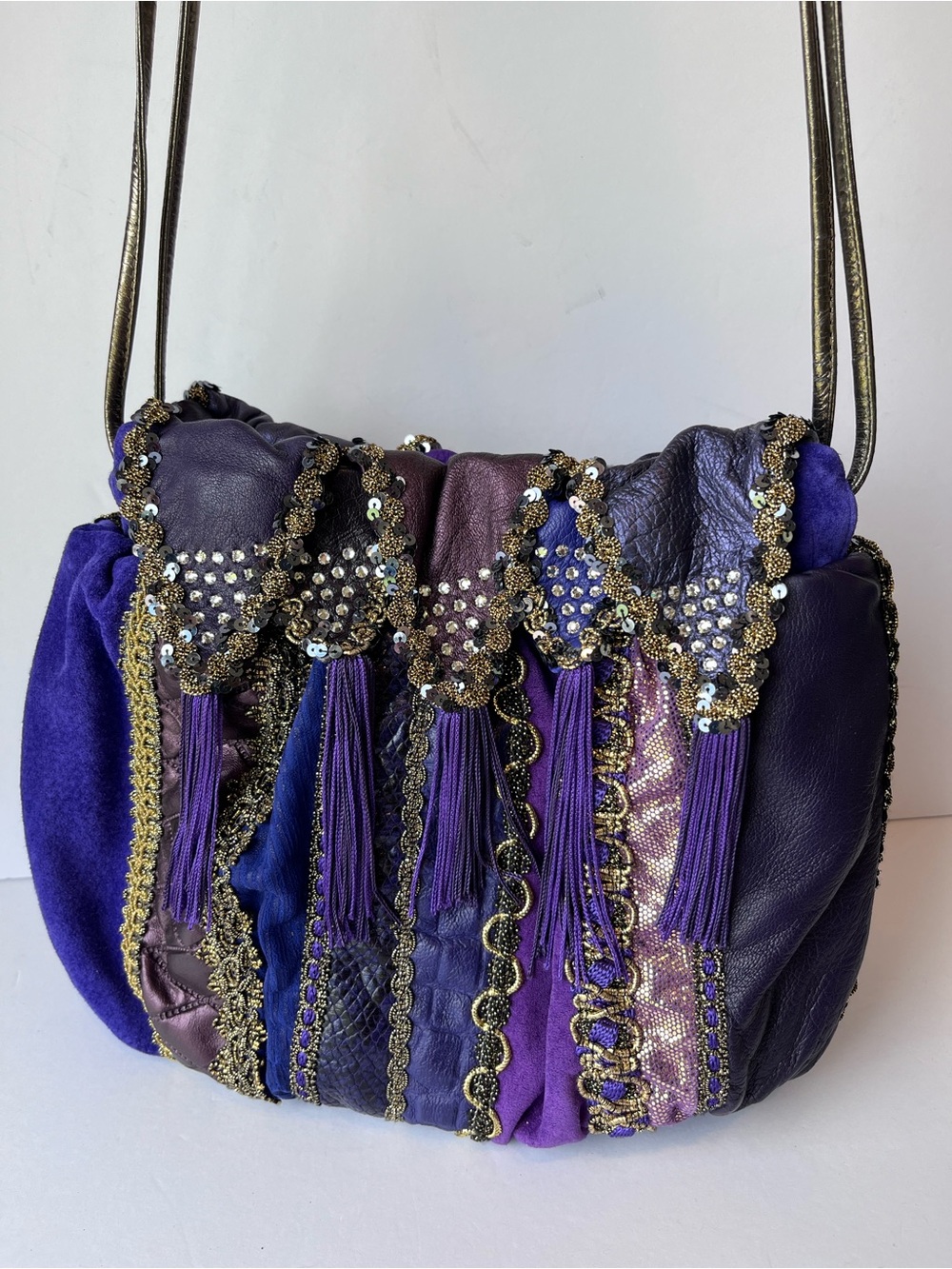 Vintage Rita Diana For Mylinka Boho Purple Clown Purse Bag